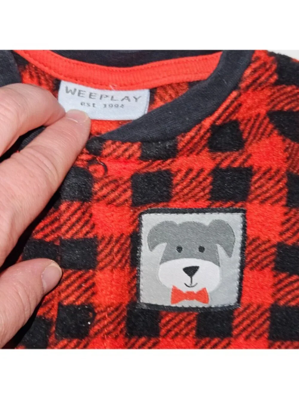 6 Pairs Footie Pajamas Lot NB 0-3-6 Months Baby Boy Buffalo Plaid Weeplay Carter